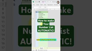 AUTOMATIC Number List in Excel [upl. by Llenart669]