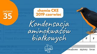 KONDENSACJA AMINOKWASĂ“W BIAĹKOWYCH  Matura Chemia CKE 2019 Czerwiec  Zadanie 35 [upl. by Otrebliw]