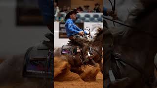 And then two rode as one 💙 nrchasnafflebitfuturity bluebonnetfeeds reinedcowhorse horsefeed [upl. by Onifled]