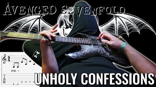 Avenged Sevenfold  Unholy Confessions FULL Guitar Lesson  Cover  PoVTab [upl. by Oenire893]