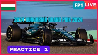 🔴F1 LIVE  2024 HUNGARIAN GP  FP1  Live data and Commentary Hungaroring [upl. by Hackney574]