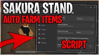 Primera Espada Sakura Stand Script Hack Auto Farm Items Farm And Free Stands  Roblox 2024 [upl. by Nirraj]