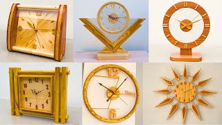 6 Most Loved Beautiful Wooden Clock Models  DIY Simple Art Wooden Clocks At Home [upl. by Clemens]