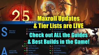 Season 25  All Maxroll Updates amp Tier Lists are LIVE Check out ALL the Guides here [upl. by Mellicent77]