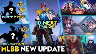 10 UPCOMING STARLIGHT  RELEASE M5 WINNER SKIN  NEW ZENITH SKIN  Mobile Legends whatsnext [upl. by Airdnua5]