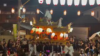 太田八幡宮秋祭り2024年夜の部フィナーレ（西川、田中、免田、北、東） [upl. by Anilah]