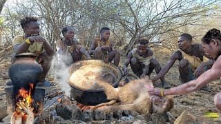 Hadzabe Tribe Hunting Baboons Up amp Down Rocky Hills For Lunch  True Last Hunters🔥🍖 [upl. by Aalst]