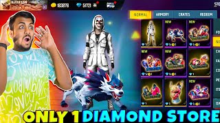 Free Fire Only 1 Diamond Store 😱 All Emotes amp Bundles Only In 1 Diamonds 😨  Garena Free Fire [upl. by Baten]