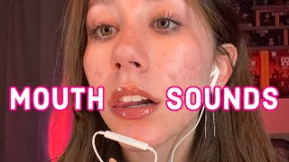 ASMR  mouth sounds with 🍎 earbud mic no mic nibbling [upl. by Guenna]