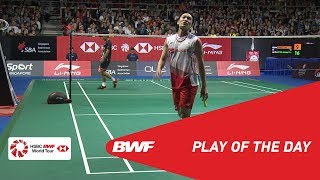 Play of the Day  Singapore Open 2019 Finals  BWF 2019 [upl. by Akehsyt69]