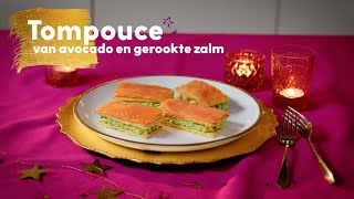 Hartige tompouce met avocado en zalm  kerstrecepten – Allerhande [upl. by Arakal]