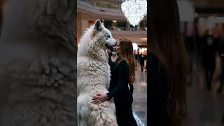 They let her MASSIVE Direwolf in 😳🐺 direwolves wolf wolves pets pet dogs dog fyp [upl. by Leinad]