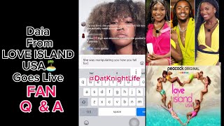 Daia from LOVE ISLAND USA TIKTOK LIVE FAN Q amp A  Kordell amp Serena  Casa Amor amp Recoupling amp More [upl. by Justino]