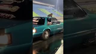 Supercharged Mustang vs Supra foxbody mustang dragrace 2jz turbo procharger smallblock [upl. by Riedel]