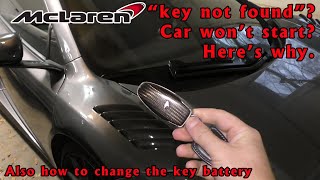 McLaren key not found Wont start Keyfob battery dead Watch this [upl. by Porush468]