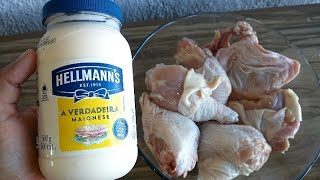 coxa e sobrecoxa de frango com maionese assada na Airfryer  receitas simples tudogostoso [upl. by Aihsram]