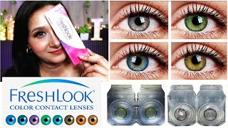 Freshlook Color Contact Lenses Haul  Review  Best Colour Contact Lenses  Freshlook Colour Lenses [upl. by Sucramat]