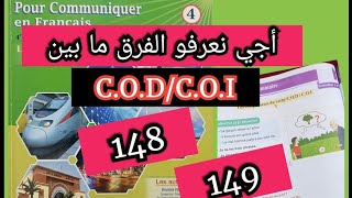 pour communiquer en francais 4aep page 148 149 grammaire les compléments du verbe COD  COI [upl. by Aribold]