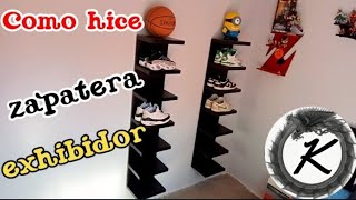 Cómo hice zapatera exhibidor shoes Rack carpinteria tenis shoesrack ideas [upl. by Osana]