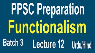 William James Functionalism  PPSC  FPSC NTS Preparation Lecture 12  by Latif Rehmani UrduHindi [upl. by Dnaloy]