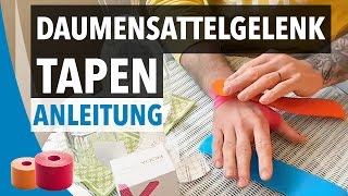 Kinesiotape Taping Anleitung Daumensattelgelenk tapen  Daumen tapen Taping Anleitung Daumen [upl. by Leban]