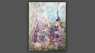 🌈 PEINTURE FLORALE 1  Démo Acrylic acrylique Tableau abstrait couteau pinceau 41x33 SABCREATIONS [upl. by Rodi]