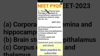 Neural control and coordination class 11 Neural control and coordination neet pyqs2024 neet pyqs [upl. by Smoht483]