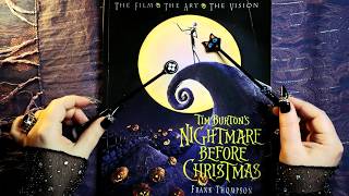 ASMR Nightmare Before Christmas Art Book 📘 Page Turning Tapping Tracing 🎃 Whispering [upl. by Akinuahs959]