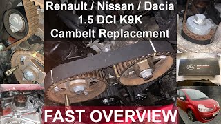 RenaultNissanDacia 15 DCI K9K Cambelt Replacement  Fast Version [upl. by Yehudit]