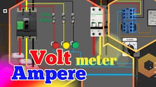 Cara pasang Ampere meter dan Volt meter panel listrik CT Current Transformer dan Selector Switch [upl. by Muffin]