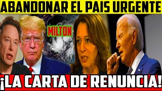 💥SUCEDIO ALGO GRANDE La Carta De Renuncia Kamala Harris Huracan Milton Trump y mas EEUU hoy 💣 [upl. by Ahsenauj]