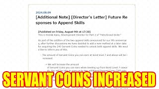 Servant Coins will be Increased in the future [upl. by Anson]