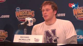 Michael McMullan Northwestern after 285 lbs semifinal win at NCAAs [upl. by Teador]