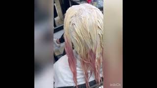 From Pink Hair to Platinum Blonde Hair by Hairfactorynyc [upl. by Esilana]