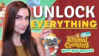 HOW TO UNLOCK EVERYTHING IN quotHAPPY HOME PARADISEquot FULL GUIDE  Animal Crossing New Horizons [upl. by Preuss]