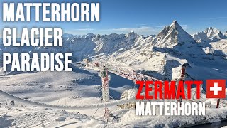 4K Skiing Zermatt Matterhorn Glacier Paradise View Point 3883m Wallis Switzerland GoPro HERO11 [upl. by Saiff]