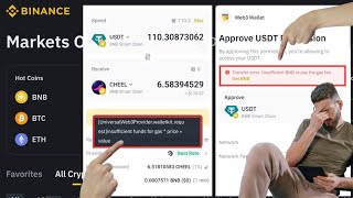 Transfer error Insufficient BNB to Pay the gas fee Get BNB or Insufficient funds for gas • Binance [upl. by Ameehsat]