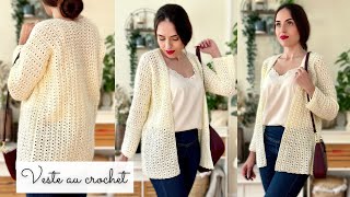 Comment faire sa PREMIÈRE veste au crochet facile 🧶 XS à 8XL Tuto gilet chandail Tricot Lou Passion [upl. by Etep406]