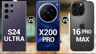 iphone 16 pro max vs Vivo x200 pro vs Samsung s24 ultra [upl. by Anawyt145]