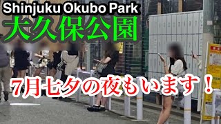 大久保公園 7月もいっぱいいます！「東京夜散歩」Updated on July142024Shinjyuku Okubo Park [upl. by Nitsua]