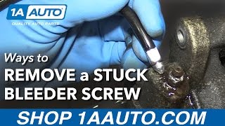 How to Remove a Stuck Brake Bleeder Screw [upl. by Reniti591]