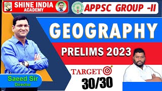 APPSC GROUPII PRELIMS 2023 GEOGRAPHY  By Narsimha SIR  SHINE INDIA ACADEMY [upl. by Rachelle]