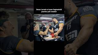 Devon Larratt vs Levan Saginashvili practice pull before East vs West 13 armwrestling [upl. by Chill892]