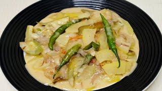 HOW TO COOK CREAMY GINATAANG PAPAYA WITH TALONG ginataang [upl. by Esinal]