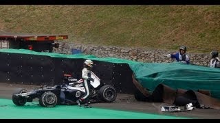 Maldonado Crash  GP Brasil [upl. by Marozik]