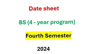 Date Sheet  4th semester  2024 punjabuniversity pu [upl. by Aidnis]