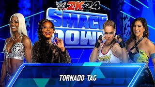 WWE 2K24 💥 JADE CARGILL amp BIANCA BELAIR vs RONDA ROUSEY amp RAQUEL RODRIGUEZ 💥 wwe2k24 wwe [upl. by Vadim]