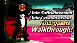 AQW Join Safiriainvasion And Join Lycaninvasion FULL Quests Walkthrough [upl. by Abran249]