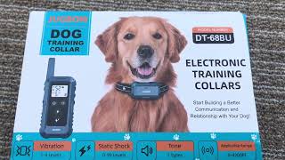 JUGBOW Dog Electric Training Collar Model DT68BU Unboxing and Review Demonstration Tutorial [upl. by Templeton]