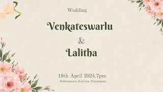 Venkateswarlu amp Lalitha Wedding Live Streaming [upl. by Enneirda590]